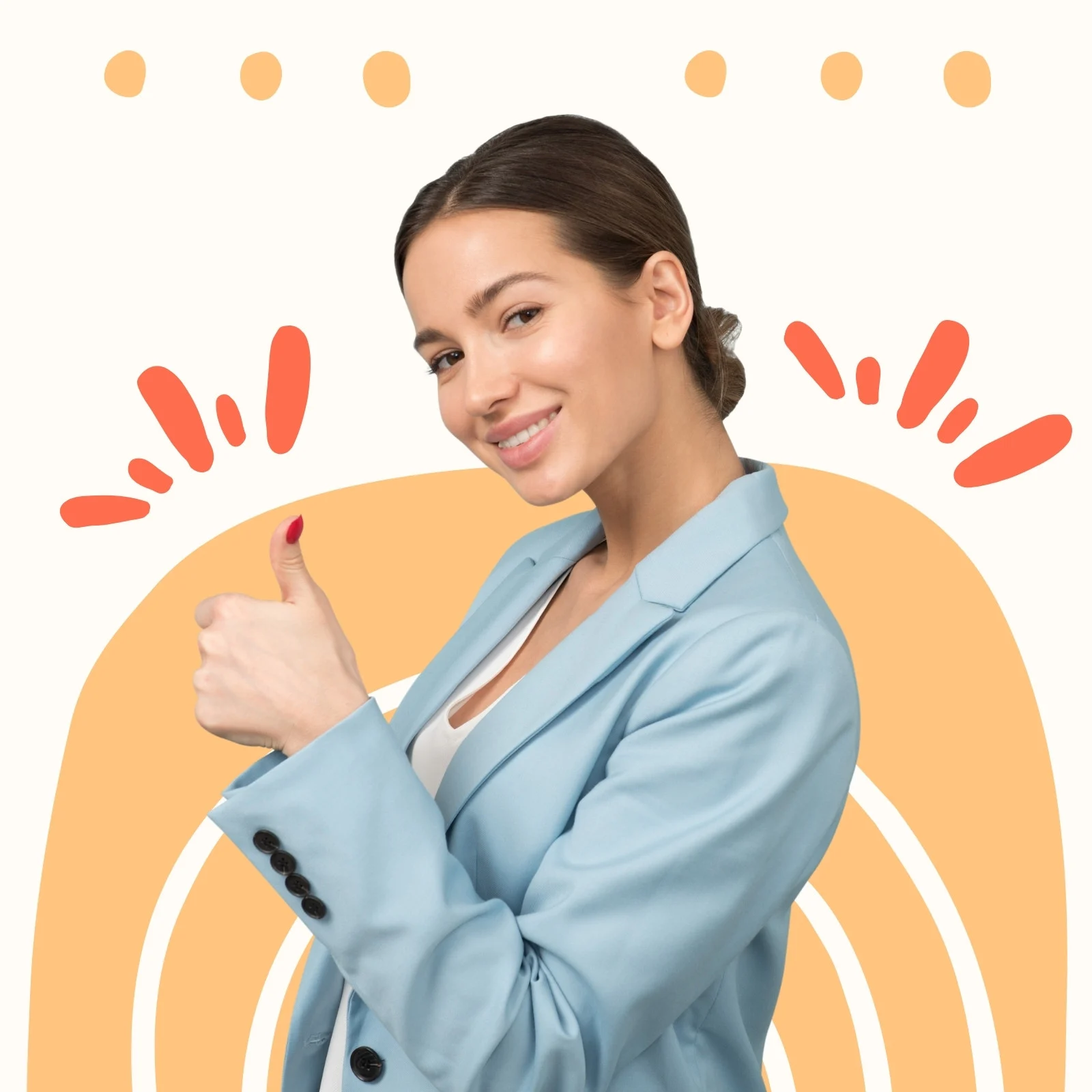 Friendly approval worker photo design